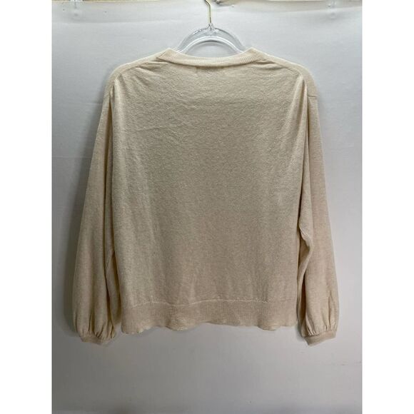 Masscob Cream Baby Alpaca Blend Lightweight Sweater Loose Oversized XS (fit MED) - Picture 4 of 5